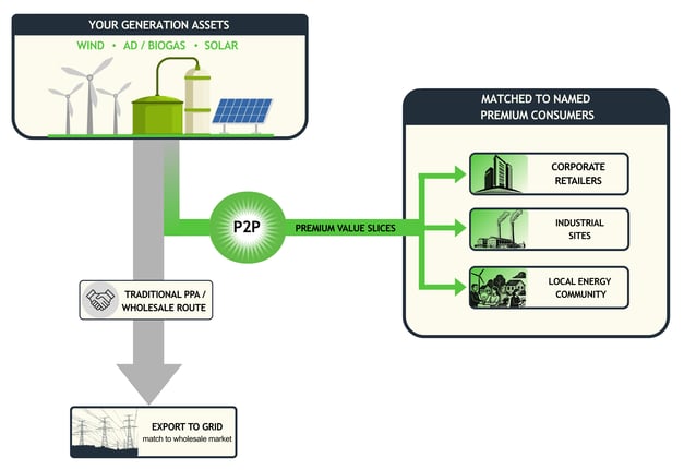 Generation assets with different route to market