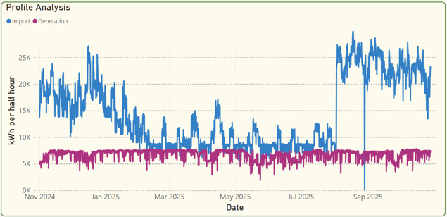 annual half-hourly consumption of industrial consumer